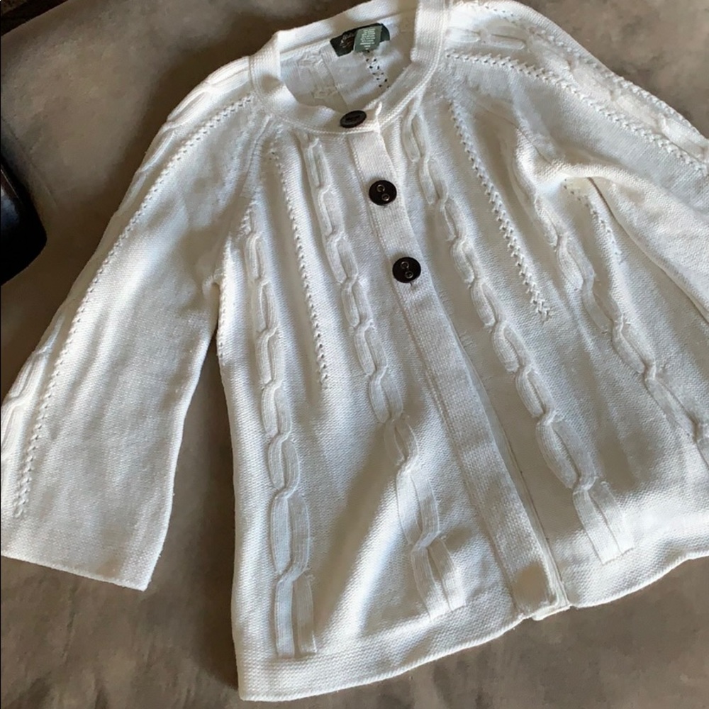 White cardigan